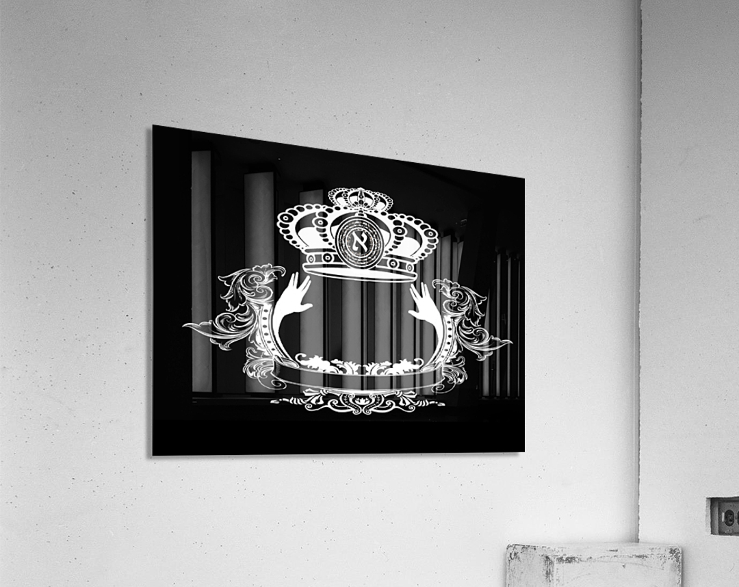monogram crown  4 black Acrylic Print