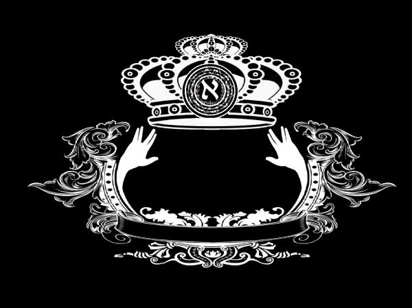 monogram crown  4 black Print