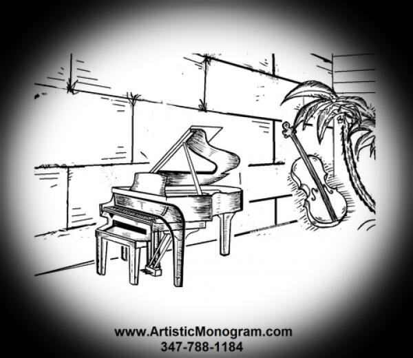 Monogram Piano at kotel 1 Print