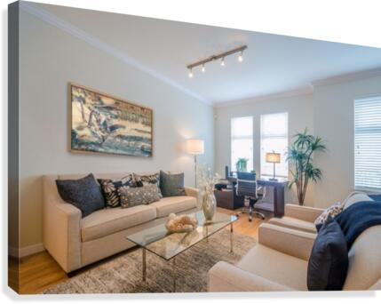 monogram art    snow water falls 2 Canvas Print