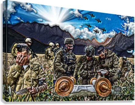 art   soldiers reading TORAH  AA Canvas Print