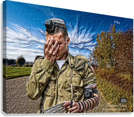 art   soldier tefilin SHMA YISROEL 1 Canvas Print
