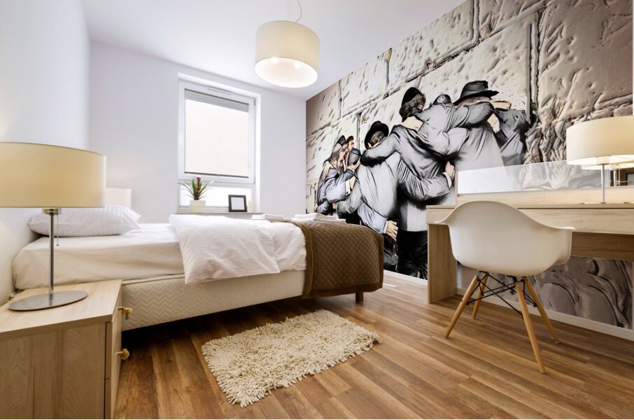 art   dancing at kotel Mural print