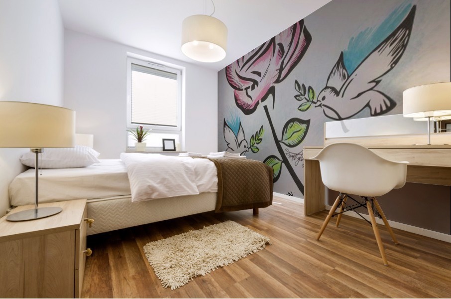 Art Monogram Rose Color 1 Mural print