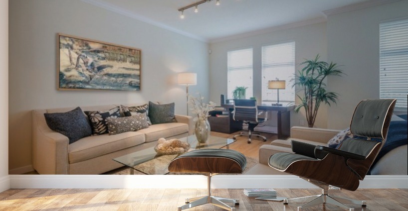 monogram art    snow water falls 2 Wall Murals