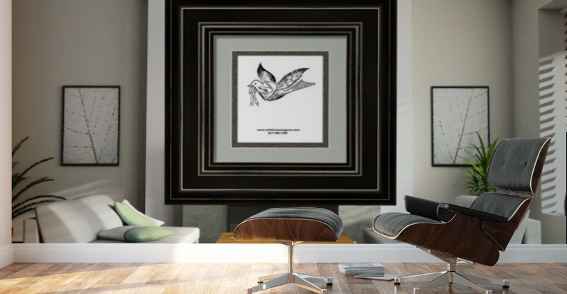 art   monogram   dove Wall Murals