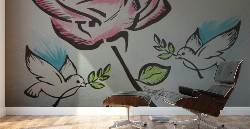 Art Monogram Rose Color 1 Wall Murals