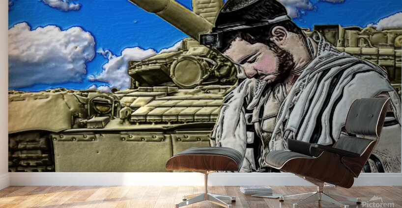 ART   Army Soldier Praying  to G-D ALMIGHTY  Wall Murals