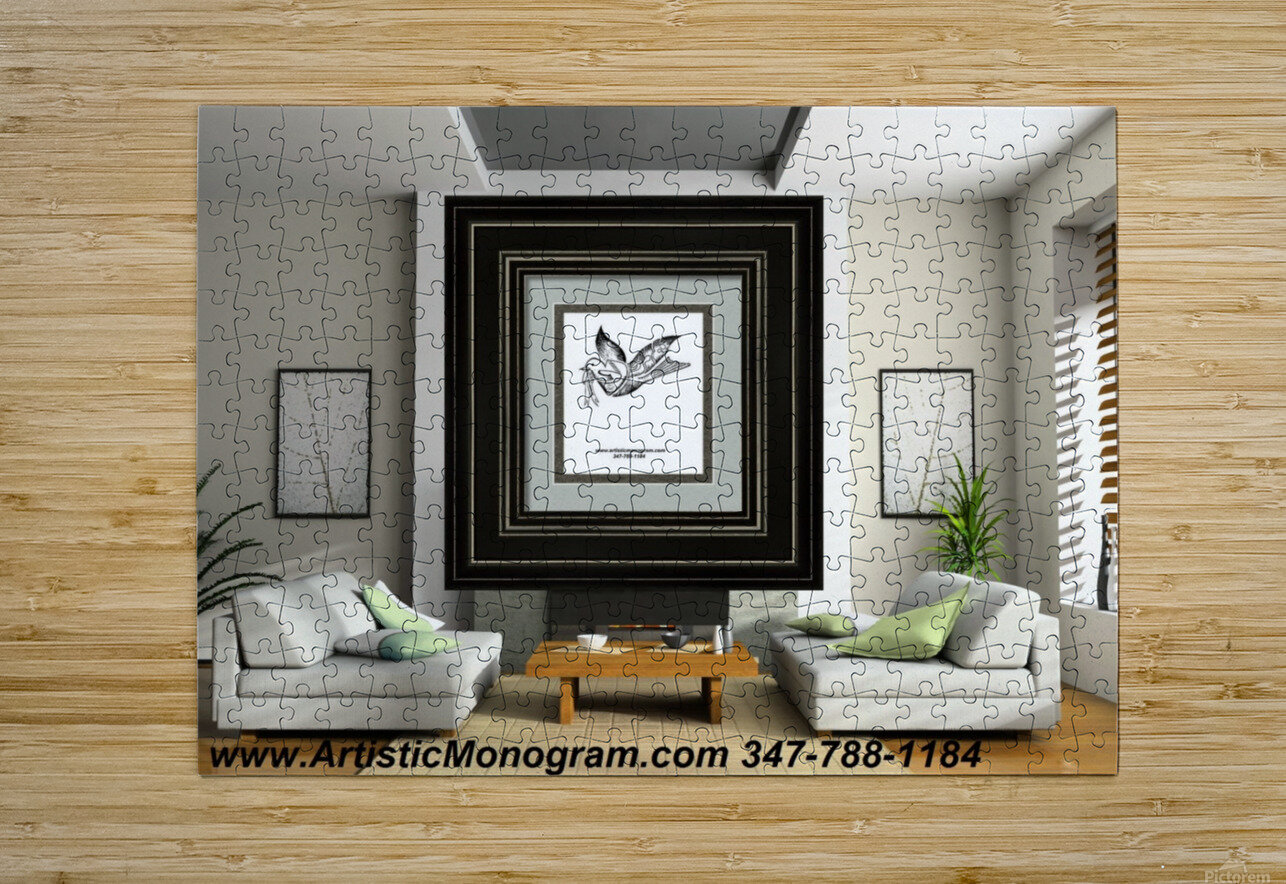 art   monogram   dove pinchos tewel Puzzle printing