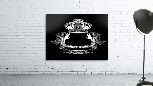 monogram crown  4 black Wall Preview