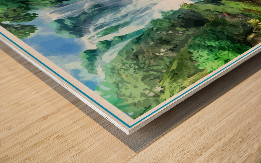 ART   water falls   baal shem tov 1 Wood print