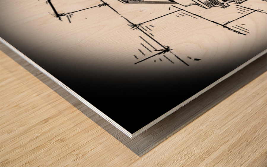 Monogram Piano at kotel 1 Wood print