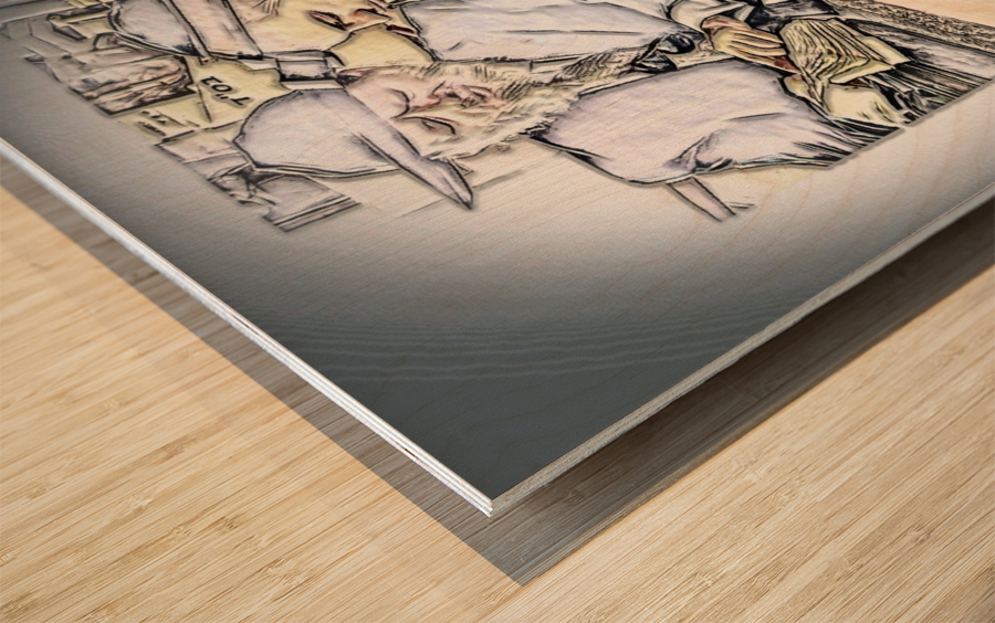 helping a young man with TEFILIN 1 Wood print