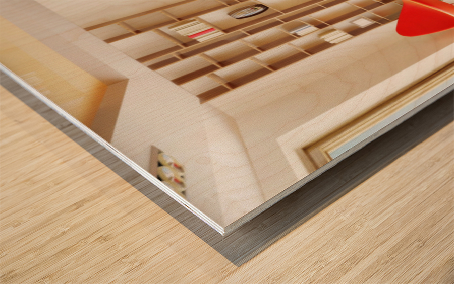 Art rainbow storm   on wall 1 Wood print